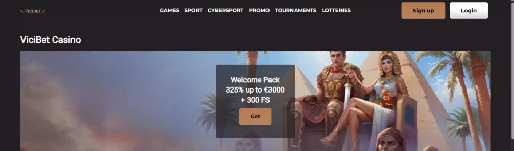 Vicibet Casino Willkommensbonus 325% bis 3.000 Euro plus 300 Freispiele